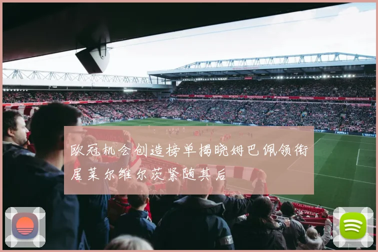 欧冠机会创造榜单揭晓姆巴佩领衔居莱尔维尔茨紧随其后